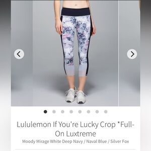 Lululemon If You're Lucky Crop *Full-On Luxtreme